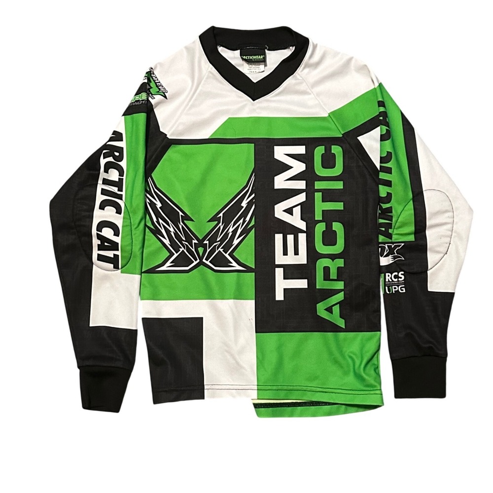 Arcticwear by Arctic Cat Kids Long Sleeve Jersey Shirt Green Black White‎ YS 6-8